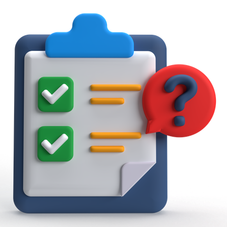 Checklist Question  3D Icon