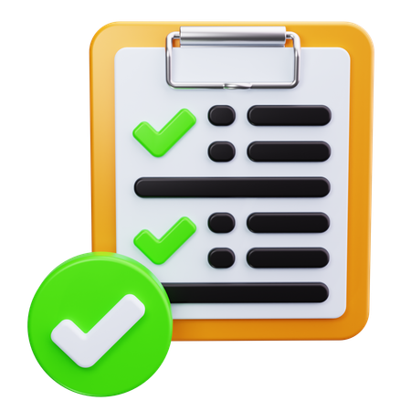 Checklist with Checkmarks  3D Icon