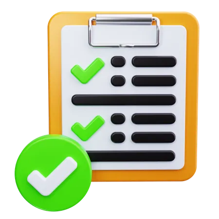 Checklist with Checkmarks  3D Icon