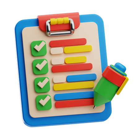 Checklist With Pencil  3D Icon