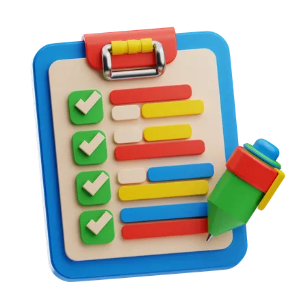 Checklist With Pencil  3D Icon