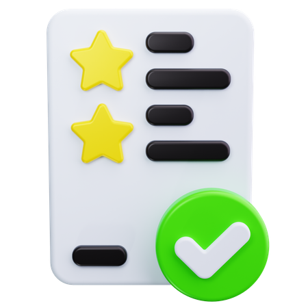 Checklist With Stars  3D Icon