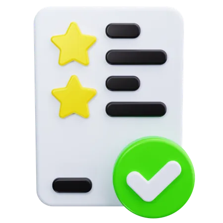 Checklist With Stars  3D Icon