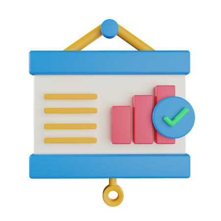 Checkmark Bar Chart  3D Icon