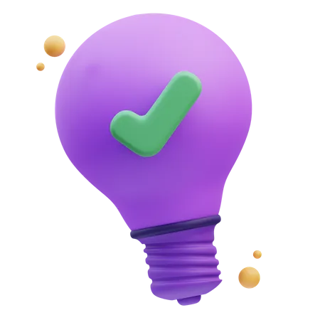 Checkmark Bulb  3D Icon