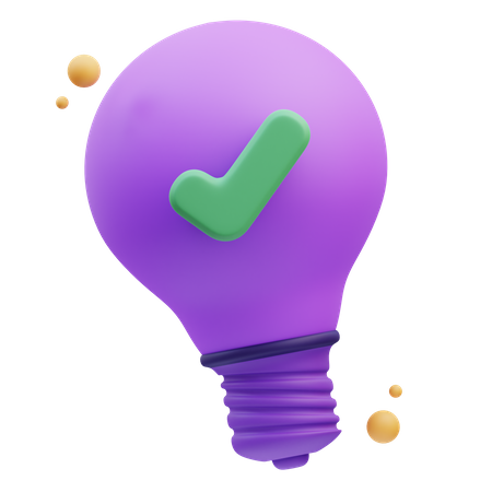 Checkmark Bulb  3D Icon