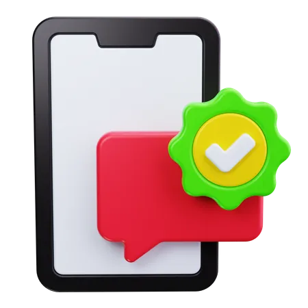 Checkmark on Mobile Screen  3D Icon