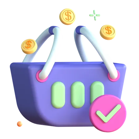 チェックアウト  3D Icon