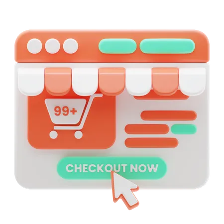 Ecommerce Checkout 3D Icon