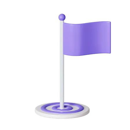 3 D Flag In The Middle Of Target Aimed At A Goal Increase Motivation A Way To Achieve A Goal Concept Icon Isolated On White Background 3 D Rendering Illustration Clipping Path 3D Icon
