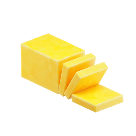 Cheddar Cheese  3D Icon