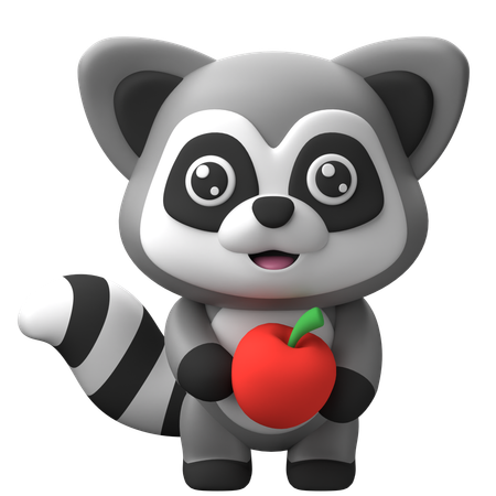 Cheeky Raccoon  3D Icon