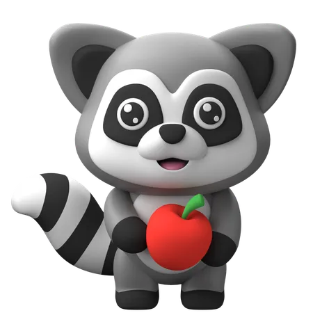 Cheeky Raccoon  3D Icon