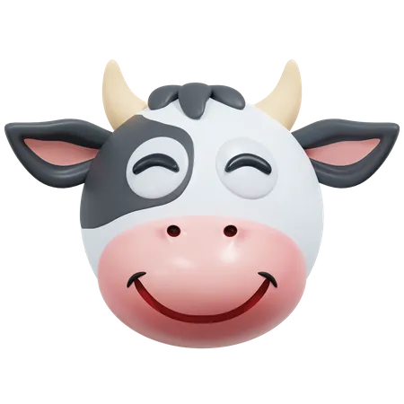 Cheeky Smile Cow  3D Icon