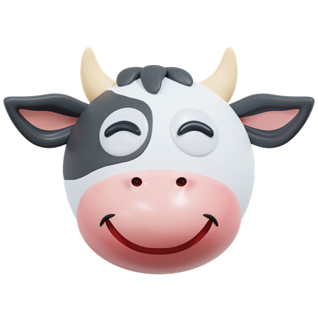 Cheeky Smile Cow  3D Icon