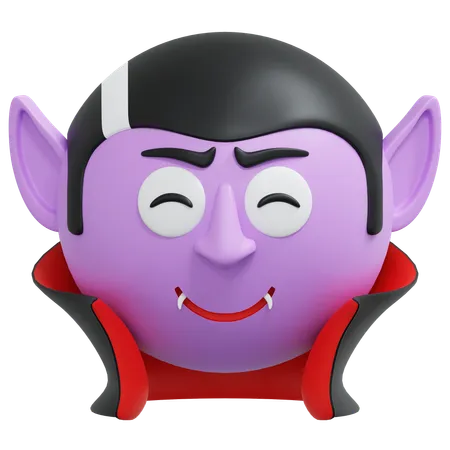 Cheeky Smile Vampire Emoticon 3 D Icon Illustration 3D Icon