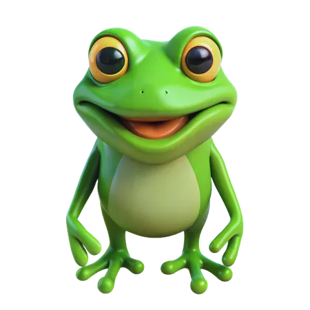 Cheerful Frog  3D Icon