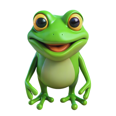 Cheerful Frog  3D Icon