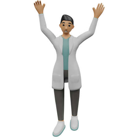 Cheerful male doctor  3D Icon