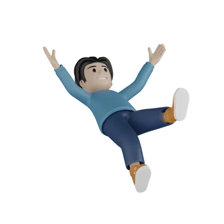 Cheerful man feeling cool  3D Illustration