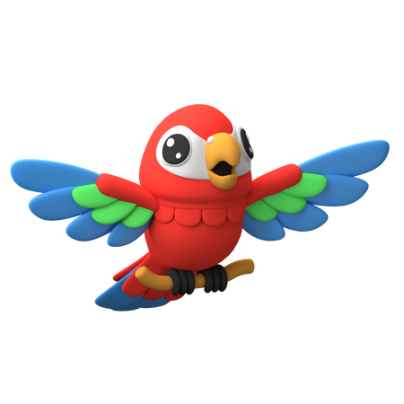 Cheerful Parrot  3D Icon