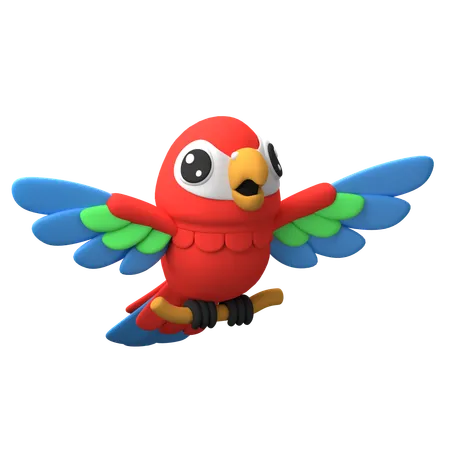 Cheerful Parrot  3D Icon