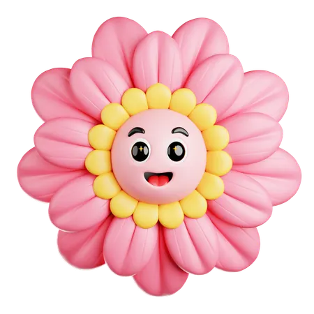 Cheerful Pink Gerbera  3D Icon
