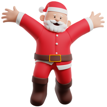 Cheerful Santa Claus  3D Illustration