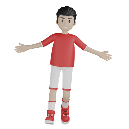 Cheerful sportsman  3D Illustration