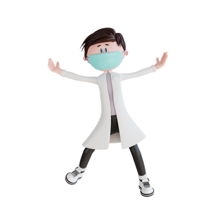 Cheerful Young doctor  3D Illustration