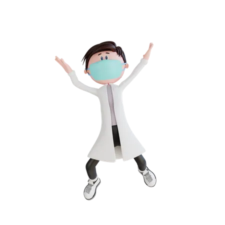 Cheerful young doctor 3D Illustration