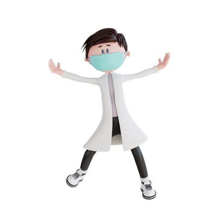 Cheerful Young doctor 3D Illustration