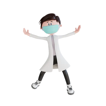 Cheerful Young doctor 3D Illustration