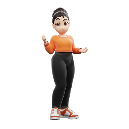 Cheerleader-Pose  3D Illustration