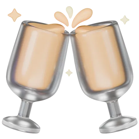 Cheers To The New Year 3 D Icon Render 3D Icon