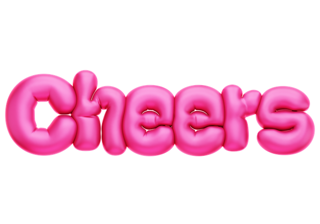 Cheers Balloon Text  3D Icon