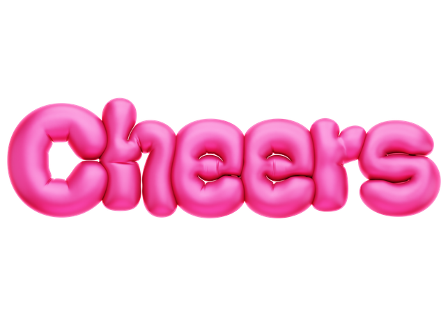 Cheers Balloon Text  3D Icon