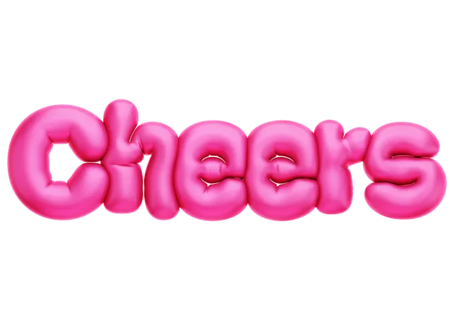 Cheers Balloon Text  3D Icon