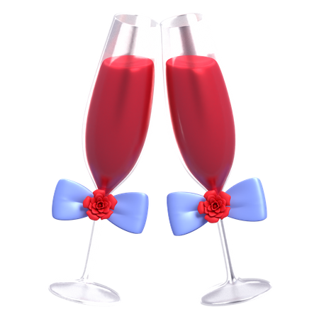 Cheers Wine Glass  3D Icon