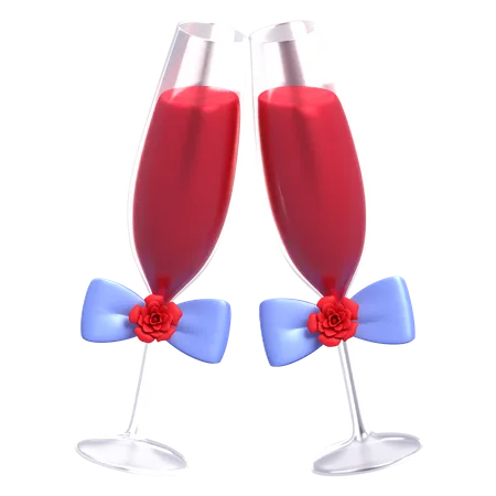 Cheers Wine Glass  3D Icon