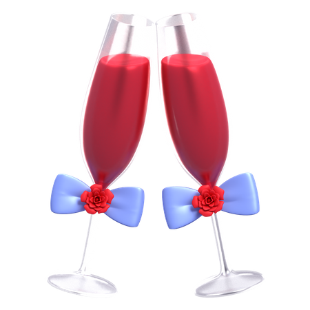 Cheers Wine Glass 3D Icon