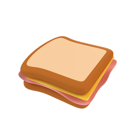 Cheese And Ham Toast  3D Icon