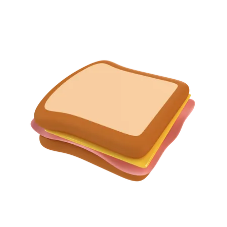 Cheese And Ham Toast  3D Icon