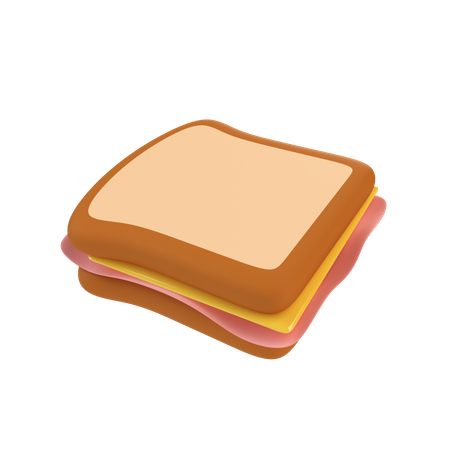 Cheese And Ham Toast  3D Icon