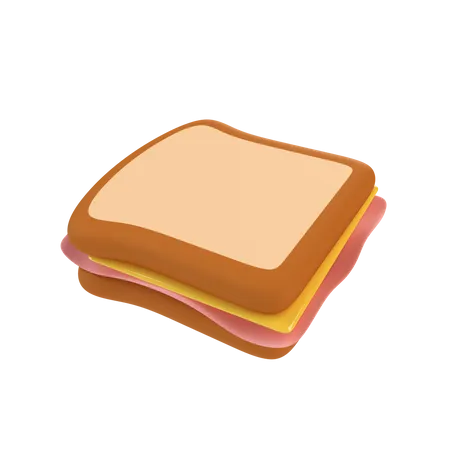 Cheese And Ham Toast Icon 3D Icon