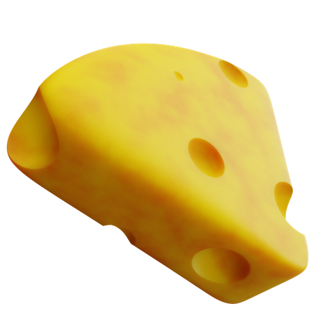 Cheese Block 3D Illustration