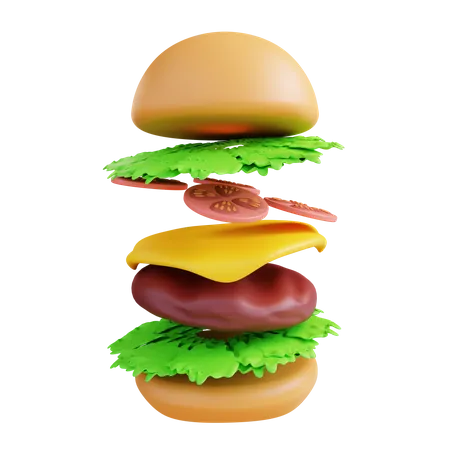 Cheese Burger  3D Icon