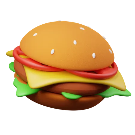 Cheese Burger  3D Illustration