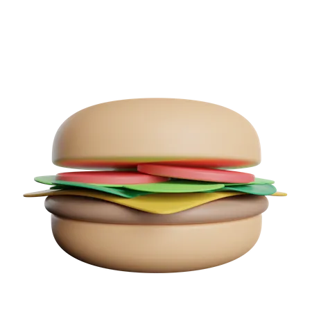 Fresh Burger Fast Food 3D Icon