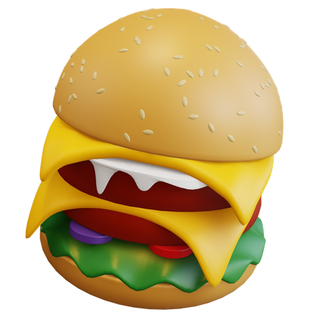 Hamburger au fromage  3D Icon